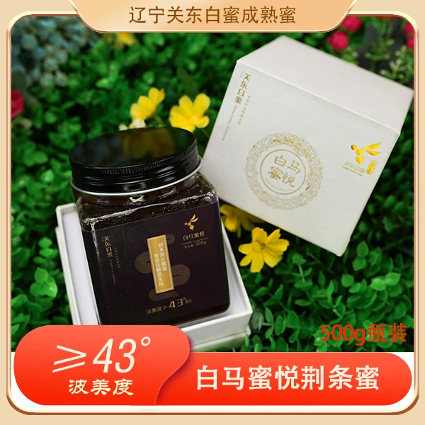 白马蜜悦天然荆条蜜原蜜波美度43+500g）新鲜食用成熟花蜜纯净纯正