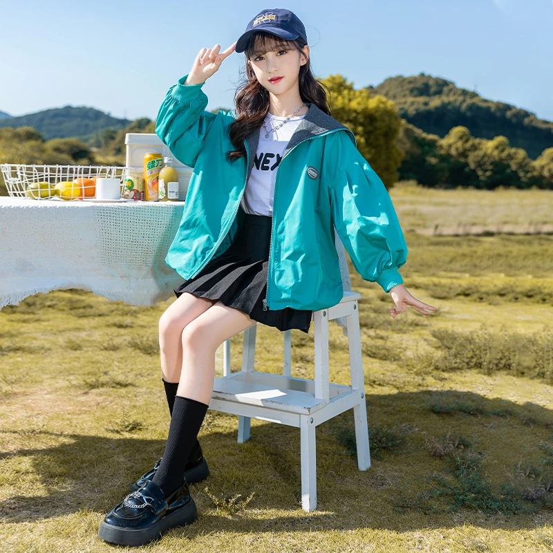 【现货】女童外套春装洋气韩版中大童时髦儿童童装休闲秋款QWT7946