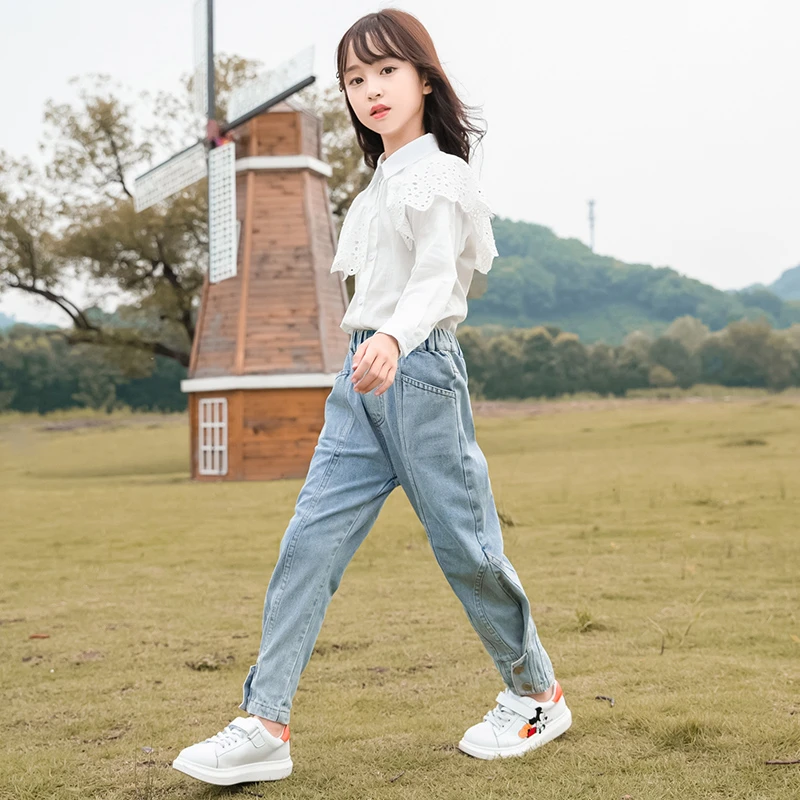 【现货】女童洋气牛仔裤套装女孩休闲儿童春秋时髦网红童装QTZ5571