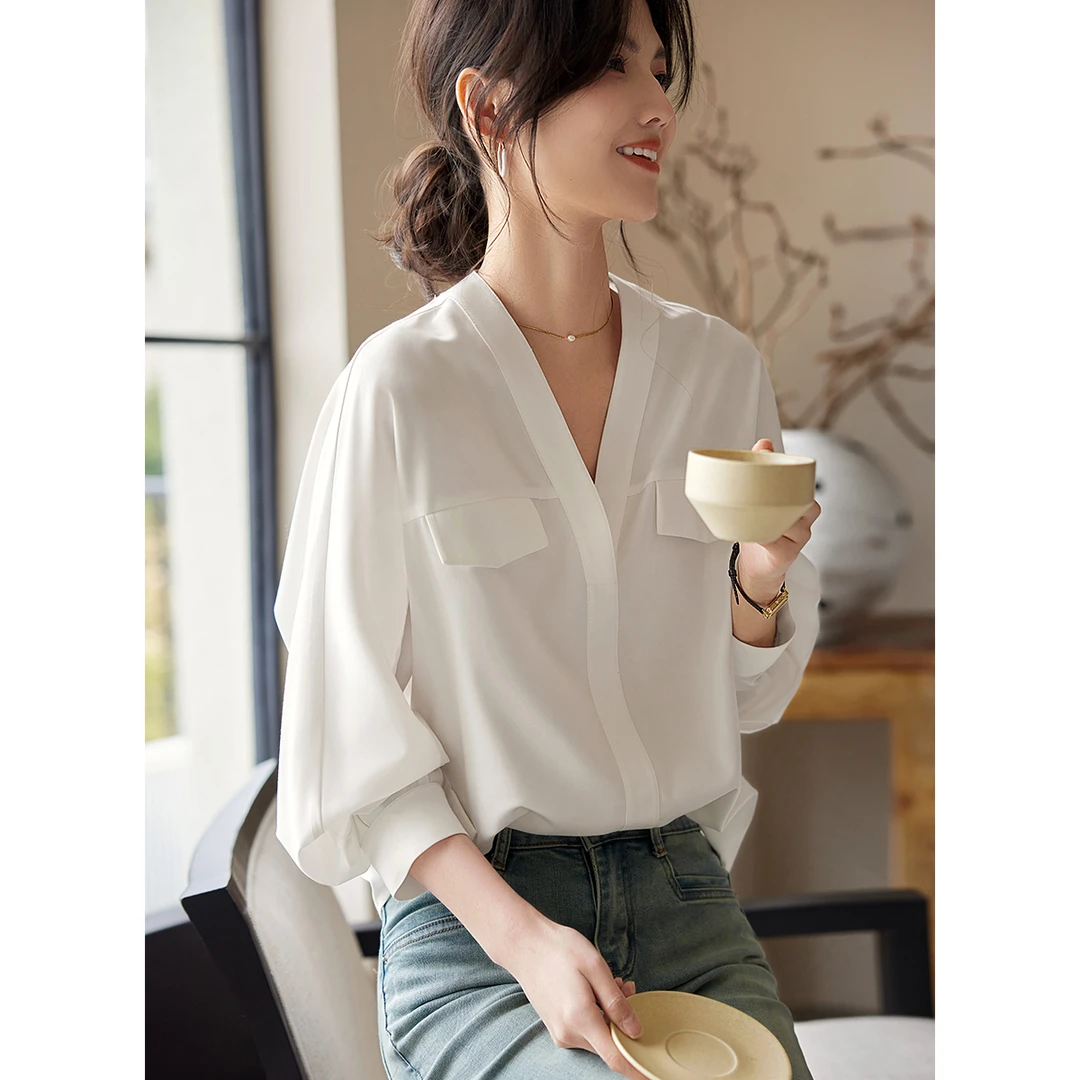 XWI/欣未2025秋新款知性质感设计感气质优日常白色衬衫X4CC1A022
