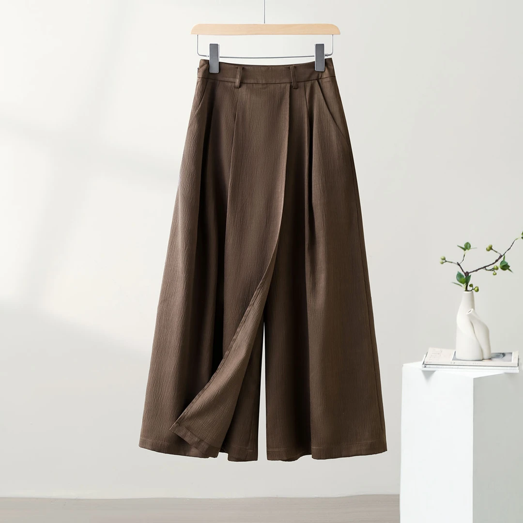 IHIMI/海谧肌理感小个子气质裙裤2025夏新款八分裙裤休闲裤01493