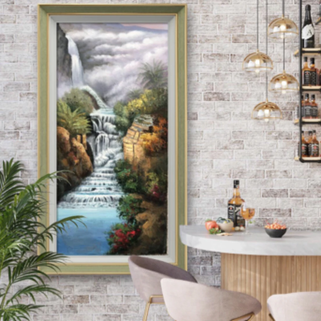 瀑布风景油60/120cm