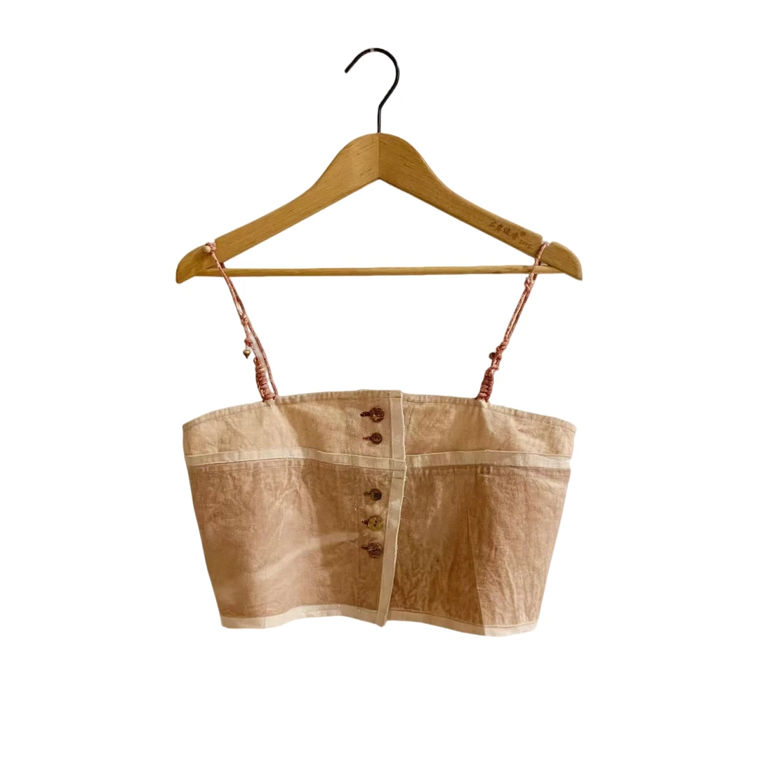 左岸迷香·贞琦坊 吊带植物染休闲百搭复古夏季Z24SS1021