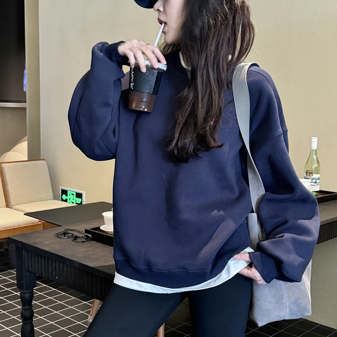 LIBUER | 【假两件】春款/慵懒风复合套头假两件卫衣