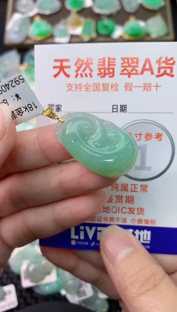 【闪购商品】翡翠颈饰18K金镶嵌111111111111