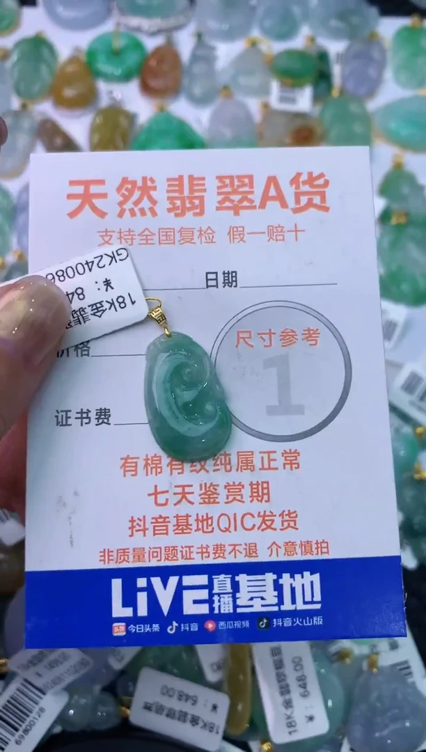 【闪购商品】翡翠颈饰18K金镶嵌1111111111