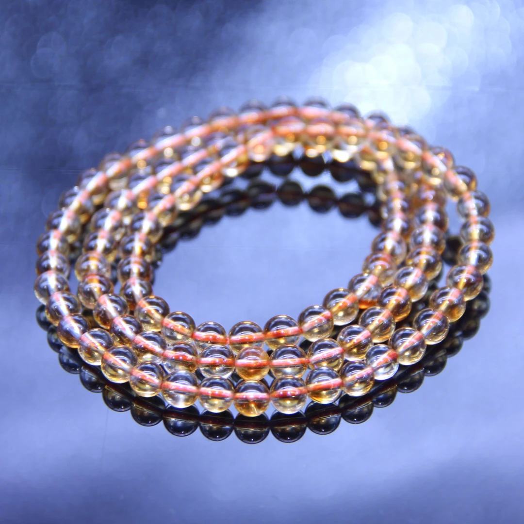 天然巴西暴力黄黄水晶三圈设计款J-3800