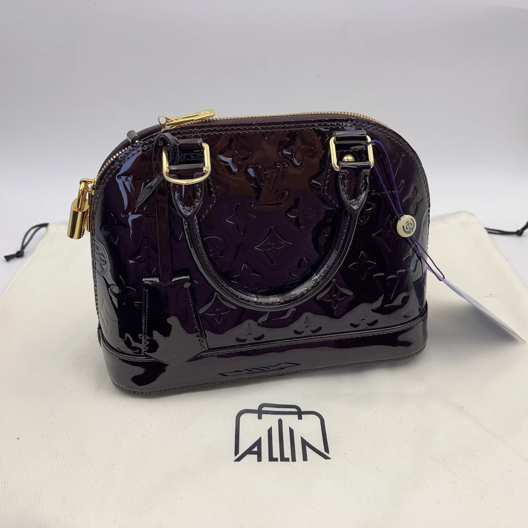 95新 LouisVuitton/路易威登 车厘子色alam贝壳bb手提斜挎包