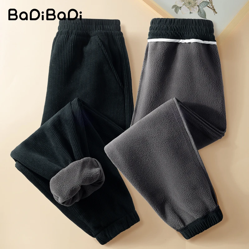 巴帝巴帝新款儿童秋冬款长裤男童加绒加厚裤子大童休闲运动保暖裤
