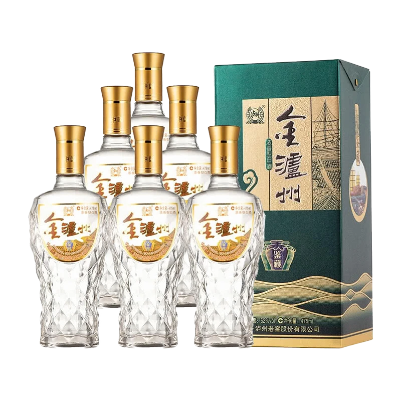 LUZHOU/泸州金泸州酒鉴藏浓香型白酒四川纯粮食酒口粮酒52度475ml