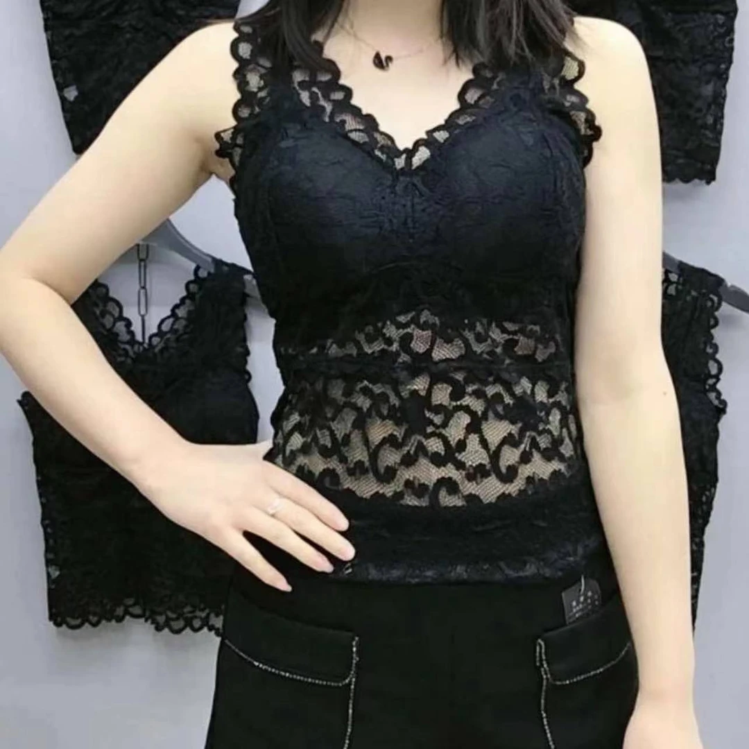 1168新款修身纯色四季百搭时尚洋气蕾丝宽带背心打底吊带美背