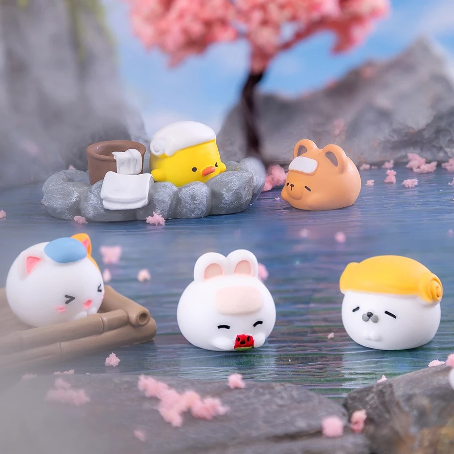 【兔子拆盒许愿对碰九宫格】国潮玩具创意可爱泡温泉公仔系列萌粒