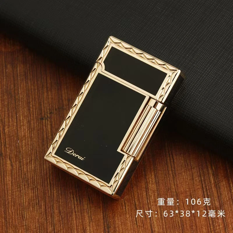 手雕金边朗声 侧滑砂轮斜火打火机