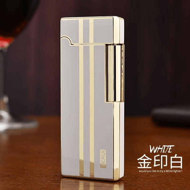 得瑞创意侧滑充气打火机明火超薄迷你个定制户外便携点火合金高瑞