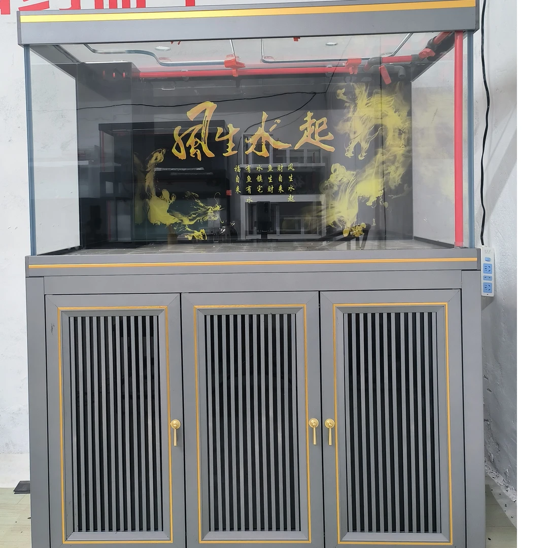 金晶超白生态玻璃鱼缸，中小型客厅、办公室靠墙款鱼缸支持全尺寸