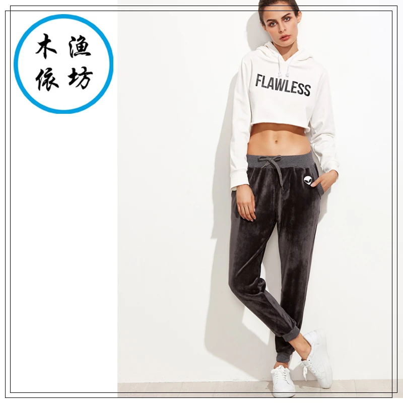 M010木渔依坊服装纸样裁剪图女装丝绒运动裤女打版裁剪缝纫纸样