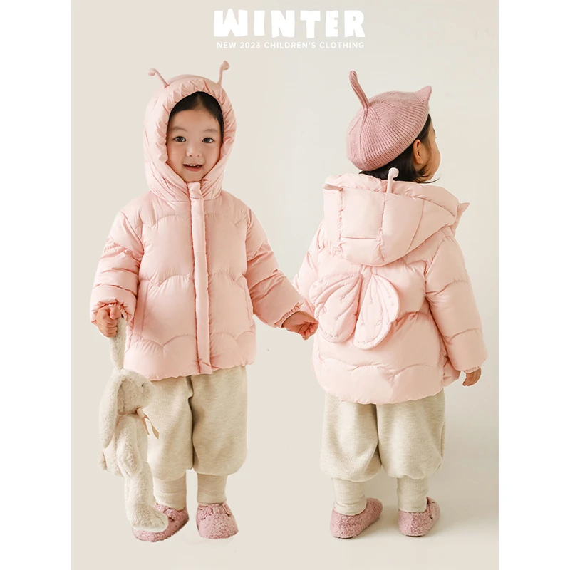 YOEHYAUL/幼悠儿童连帽羽绒服女童洋气外套保暖女宝秋冬童装D2906