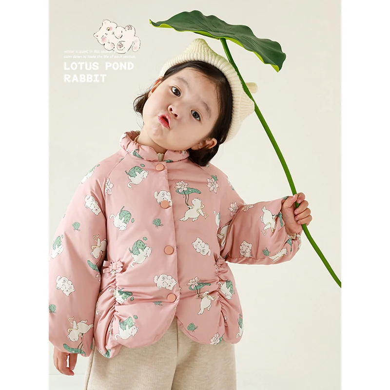 YOEHYAUL/幼悠羽绒服儿童卡通印花羽绒服秋冬洋气保暖外套D3068