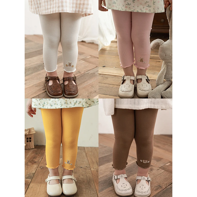 幼悠女童修身打底裤夏季甜美可爱洋气童装儿童休闲裤子外穿X4460