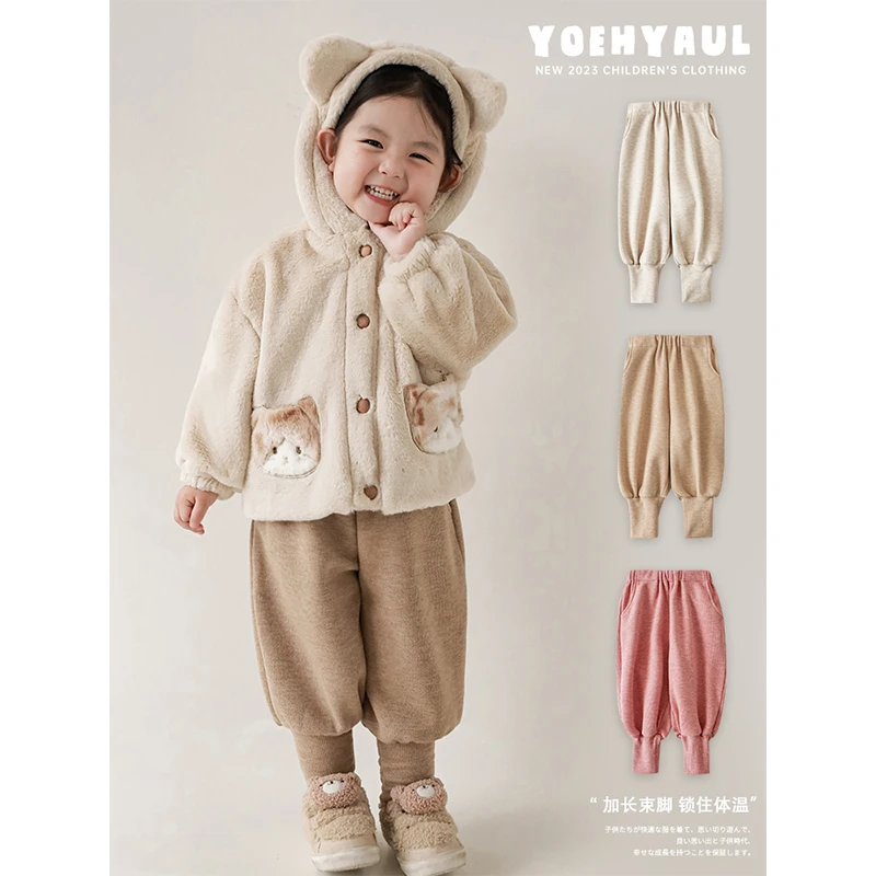 YOEHYAUL/幼悠【双十一】儿童秋冬季洋气女童保暖三色裤子 D2940