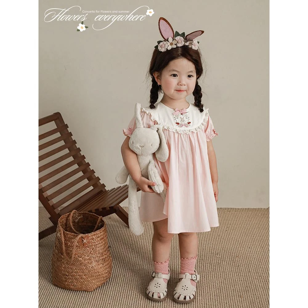 【YOEHYAUL幼悠】幼悠花边插肩小女孩泡泡袖夏季小童X4194