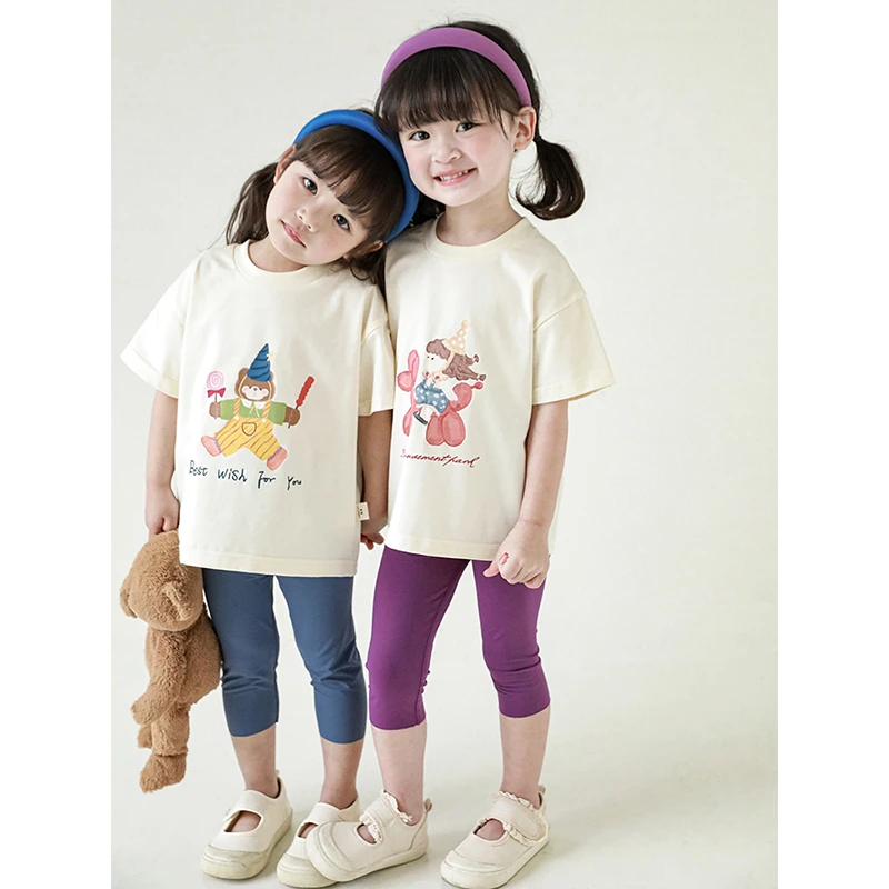 【清】[冰爽裤]弹力七分打底纯色宝宝夏季修身短裤休闲童装X3787