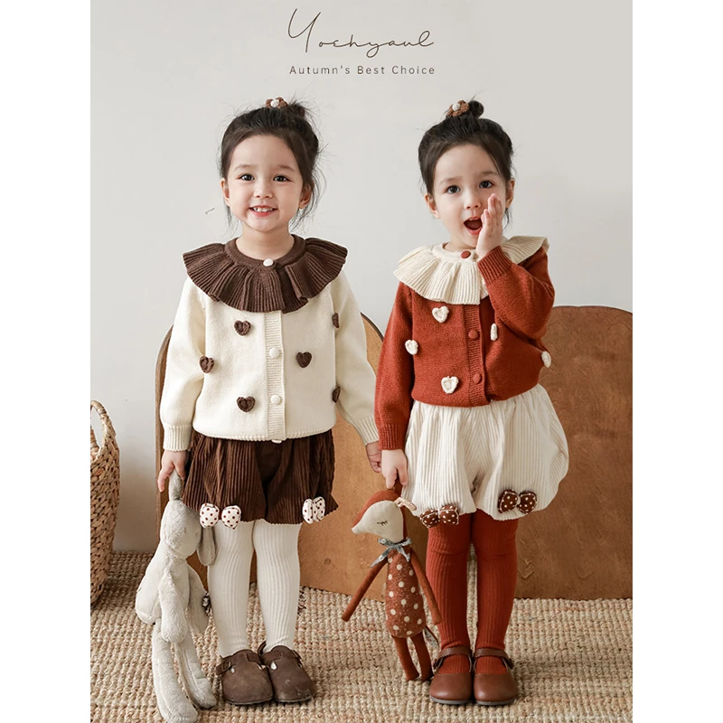 YOEHYAUL/幼悠{爱丽丝}女童毛衣秋季洋气儿童 宝宝外套秋装 Q3896