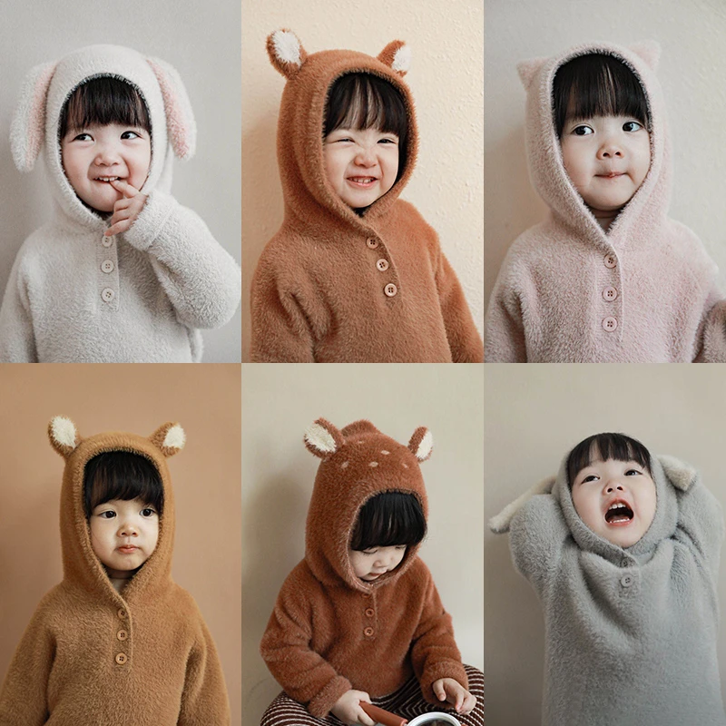 幼悠女童套头外套秋冬季加厚儿童连帽上衣洋气宝宝休闲衫潮Q1718