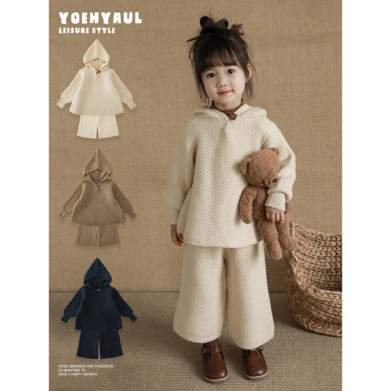 清 幼悠儿童毛衣秋冬复古洋气上衣女童纯色冬季针织衫小童Q2814