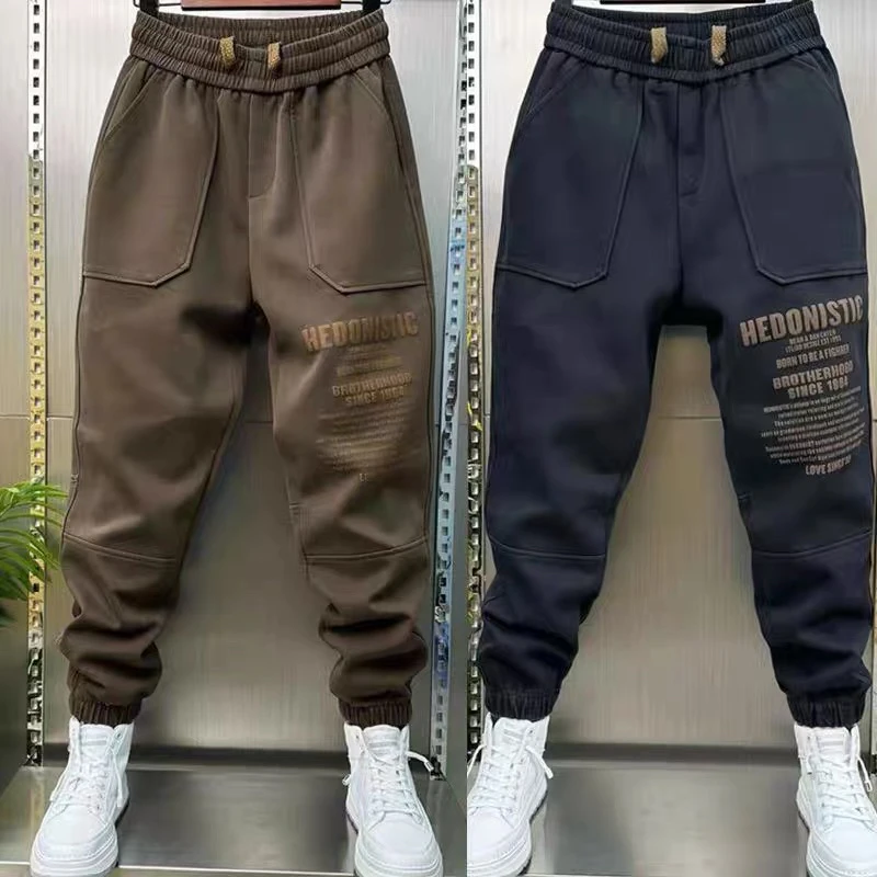 秋季新款潮流字母印花束脚休闲裤男士痞帅百搭时尚宽松运动哈伦裤
