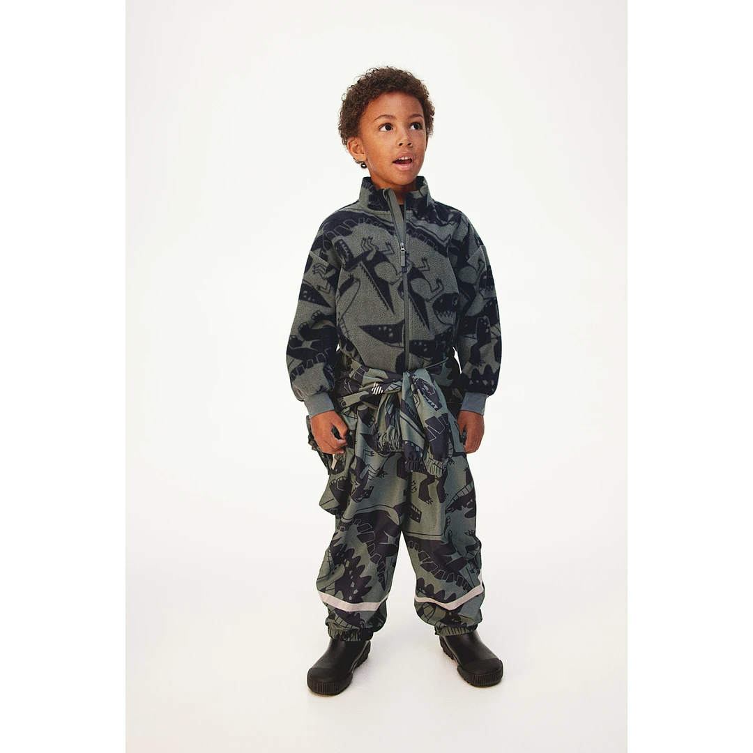 【达】HM童装男童女童外套2024秋季新款印花舒适抓绒外套1234503