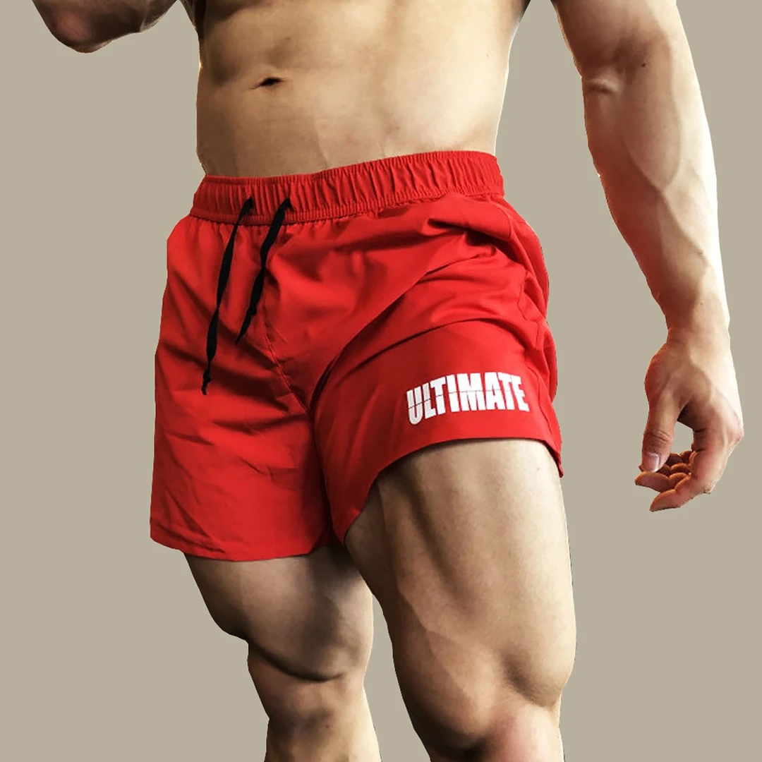 夏季运动速干三分短裤男弹力背心撸铁健身房健美肌肉训练热裤