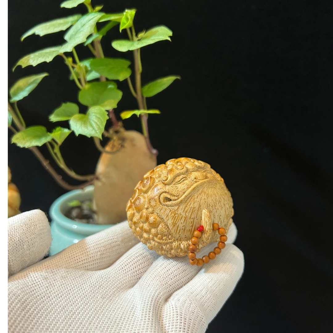 一物一拍竹根雕纯手工雕楠竹根老料文玩手把件核桃盘玩招财橄榄核