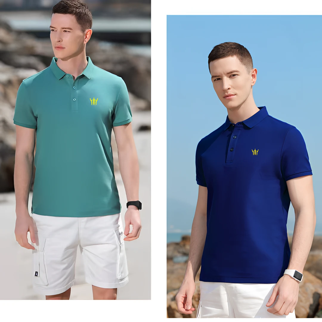 元首海岛棉夏季速干翻领休闲商务半袖T恤衫polo衫L21010