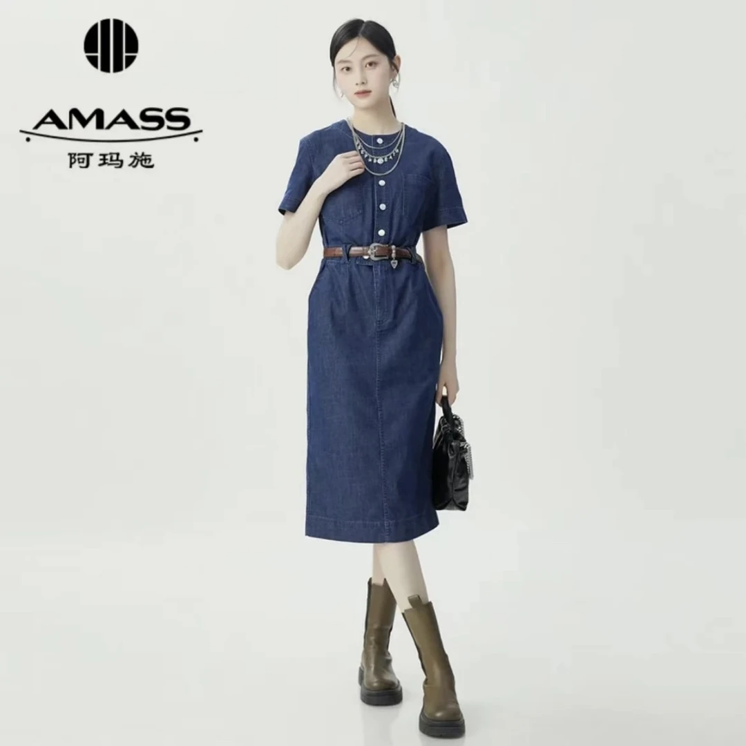 AMASS/阿玛施新款时尚经典复古气质显瘦百搭女装连衣裙/5500537