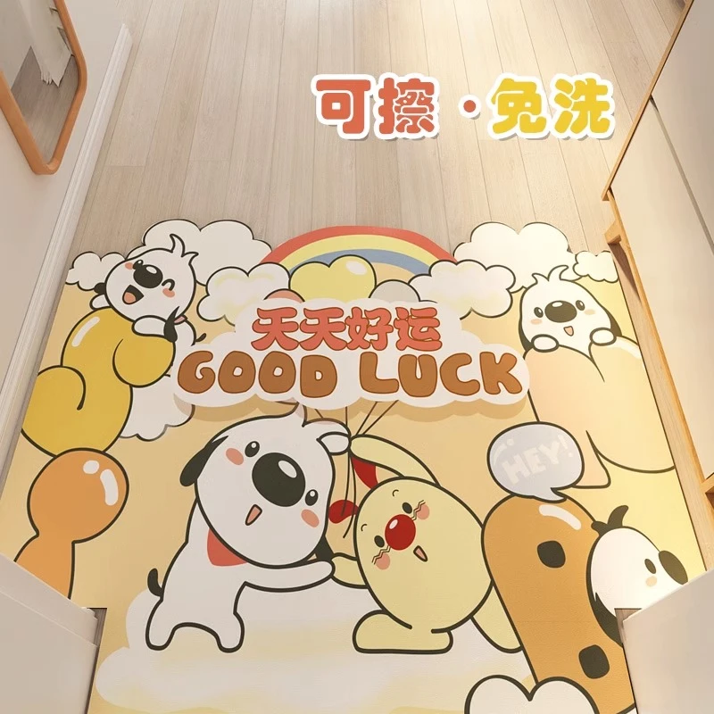卡通入户门地垫pvc可擦洗进门地垫家用玄关门口踩脚垫子可裁剪