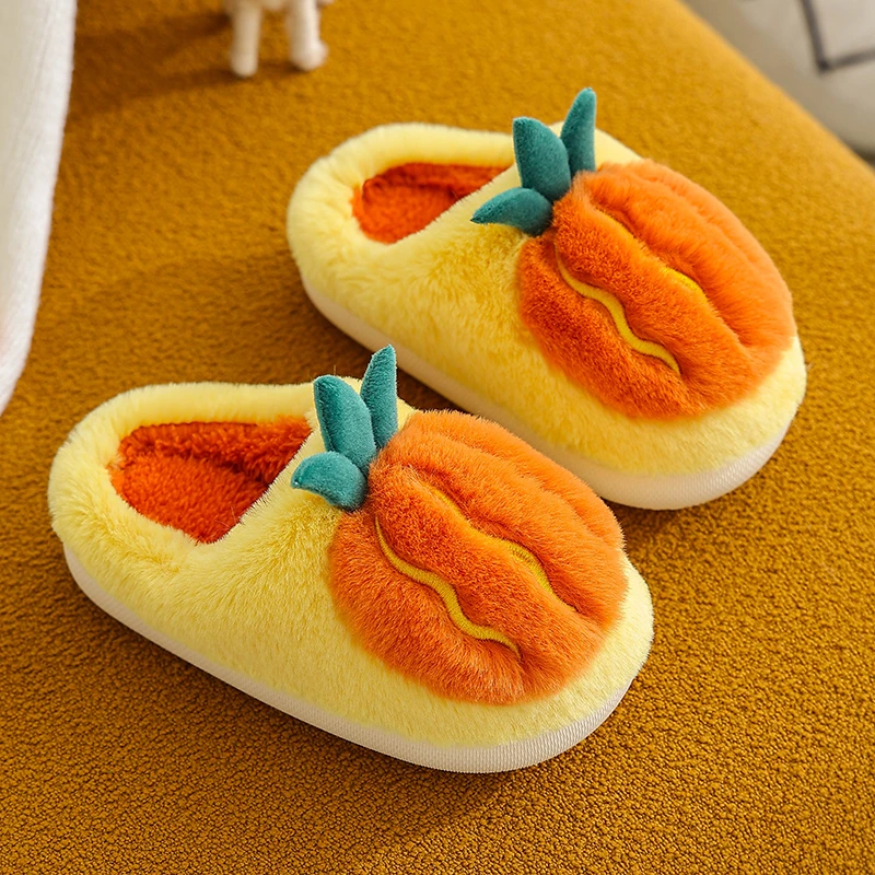 儿童棉拖鞋新款防滑软底亲子保暖卡通加厚室内外水果棉鞋