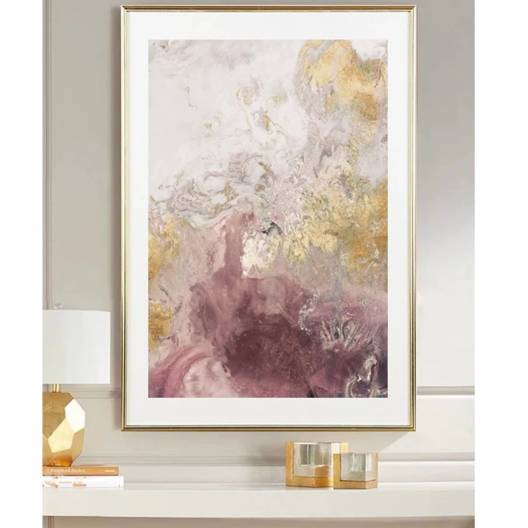 『金粉色海洋』全球好画进口美式手工金箔挂画