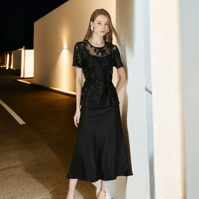 X159#黑【木兮兮专属】2025年夏季新款气质时尚洋气休闲百搭套装