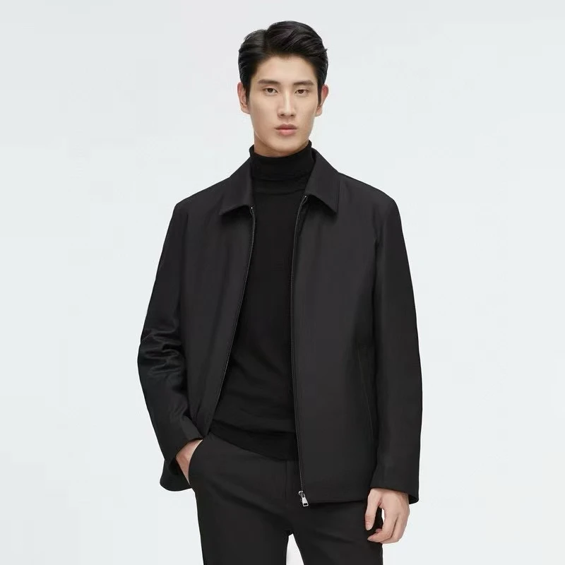 8005#黑【木兮兮专属】2024冬季新款男士气质时尚加绒加厚保暖外套