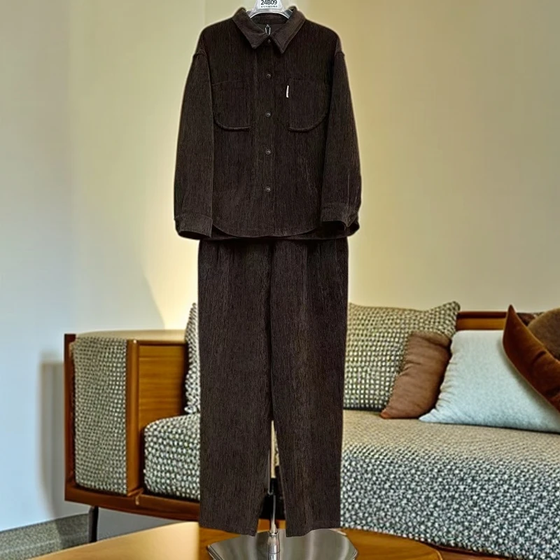 24B09#咖【木兮兮专属】2024年秋冬季新款气质修身时尚舒适休闲套装