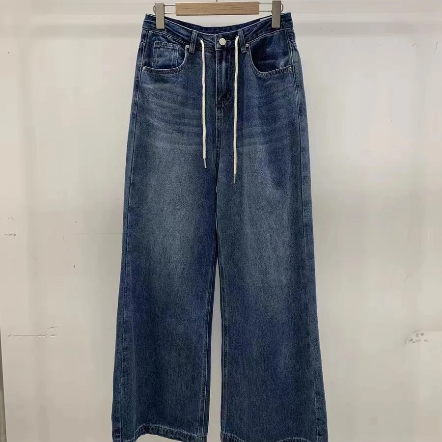 0883#【 木兮兮】 2026年春季新款直筒百搭蓝色牛仔裤水洗显瘦秋季