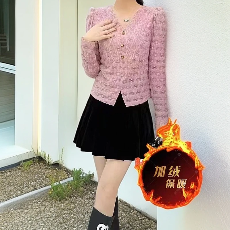 8070#【木兮兮专属】2024年冬季新款轻奢显瘦百搭洋气小衫时尚上衣