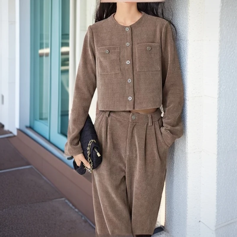 2436#咖【木兮兮专属】2026年春季时尚洋气修身百搭气质长袖套装