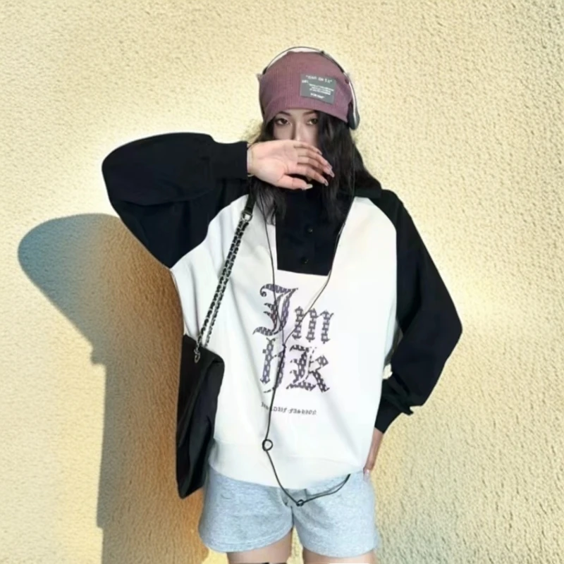 3222#【木兮兮专属】2024年秋冬季新款印花气质显瘦时尚百搭卫衣女