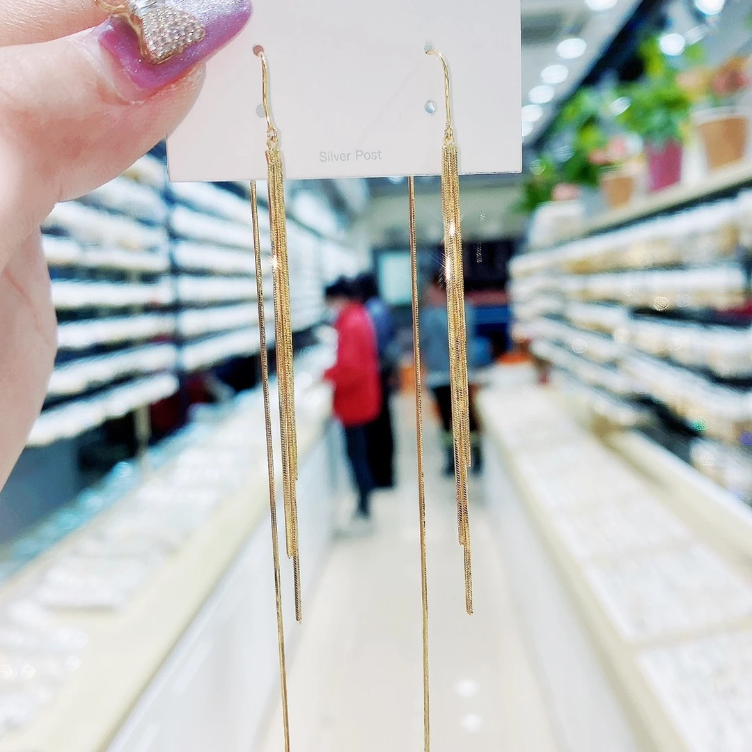 铜合金耳饰 004-精致时尚百搭简约防丢耳线流苏耳环