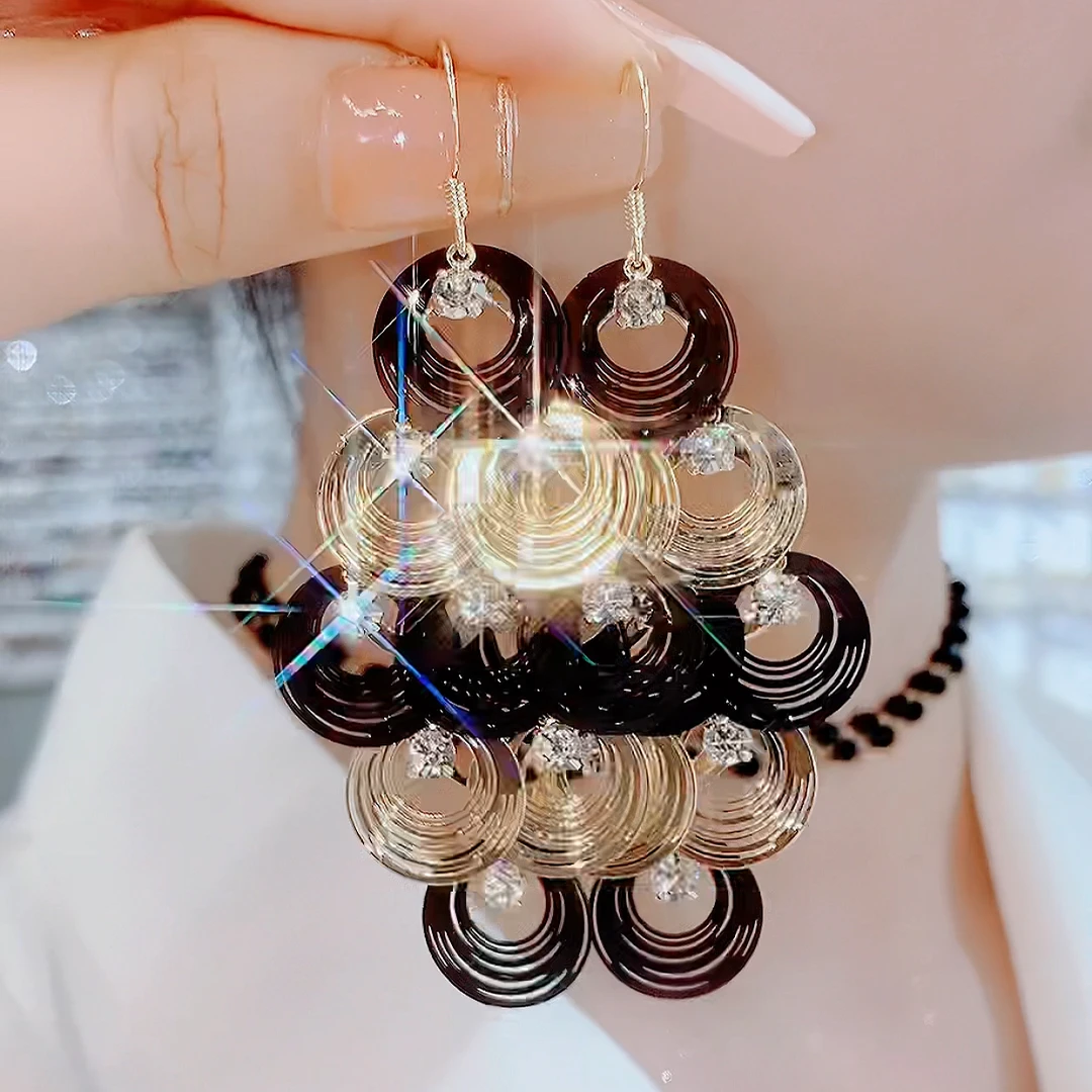 铜合金亚克力耳饰 467-大气潮流个性港风洋气经典修饰脸型耳环