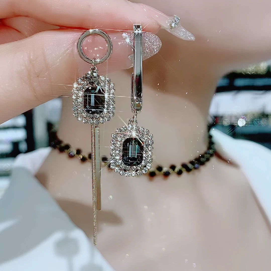 铜合金玻璃耳饰 575-时尚精致显白气质个性职业简约爆款韩系耳环