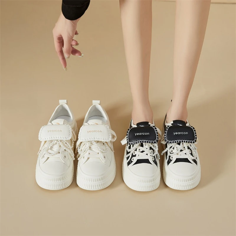 意尔康防滑纳帕纹时尚休闲鞋平底时尚中口薄款小白鞋单鞋