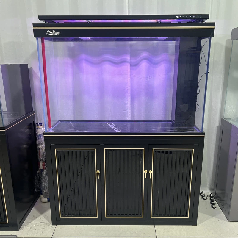 黑金轻奢静音养鱼电子屏超白玻璃龙鱼锦鲤水族箱底滤中大型大气缸